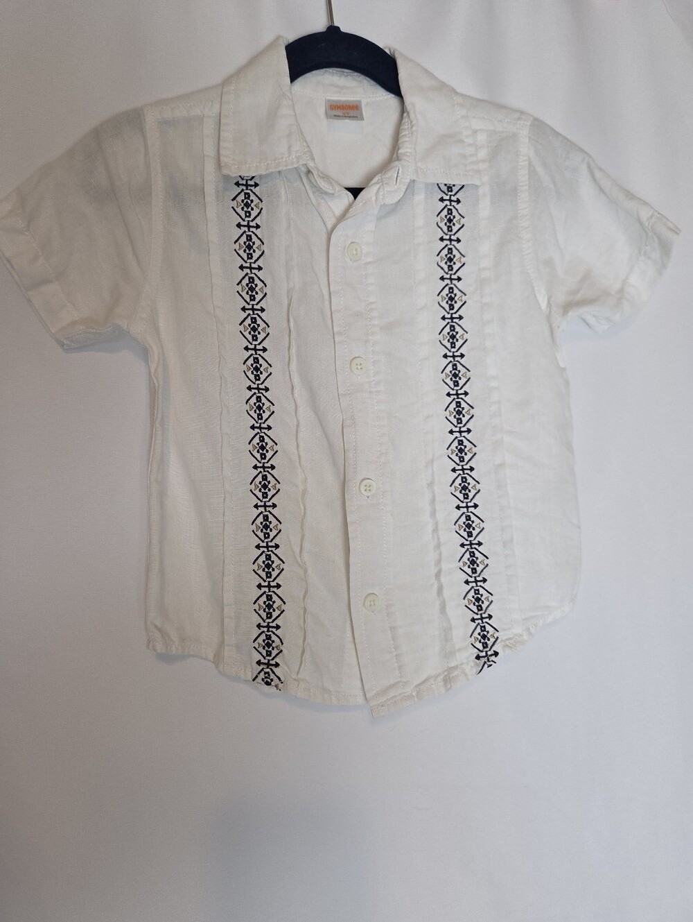 Gymboree Boys Guayabera Linen Cotton Button Down Short Sleeve